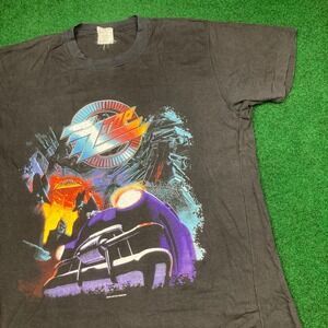 Vintage ZZ Top Shirt Mens L Black 1990 Recycler World Tour Concert Single Stitch